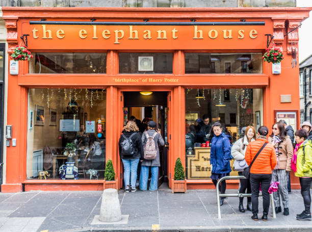 The Elephant House - Harry Potter Birthplace in Edinburgh, Scotland stock photo