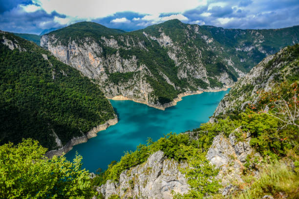 istock Piva river canyon in Montenegro, mountain landscape. 1306658615