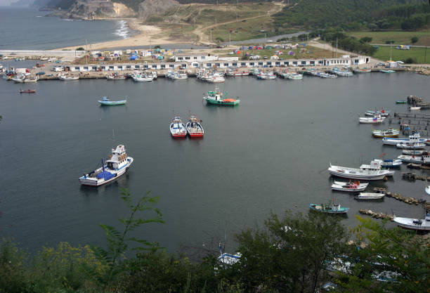 barcos de pesca y puerto en el hermoso pueblo kiyikoy - turkish culture turkey fishing boat fishing fotografías e imágenes de stock