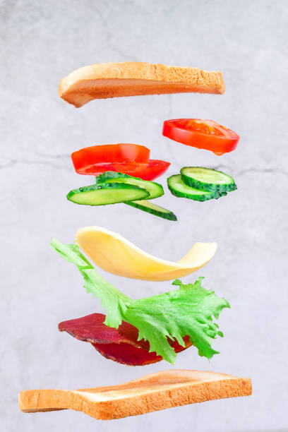 istock Levitation sandwich with cheese and beef 1306664394