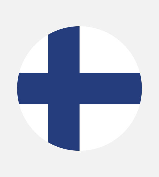 ilustrações, clipart, desenhos animados e ícones de bandeira nacional da finlândia, cores oficiais e proporção corretamente. bandeira nacional da finlândia. ilustração vetorial. o eps10. ícone vetorial de bandeira da finlândia, design simples e plano para web ou aplicativo móvel. - bandeira-da-finlândia