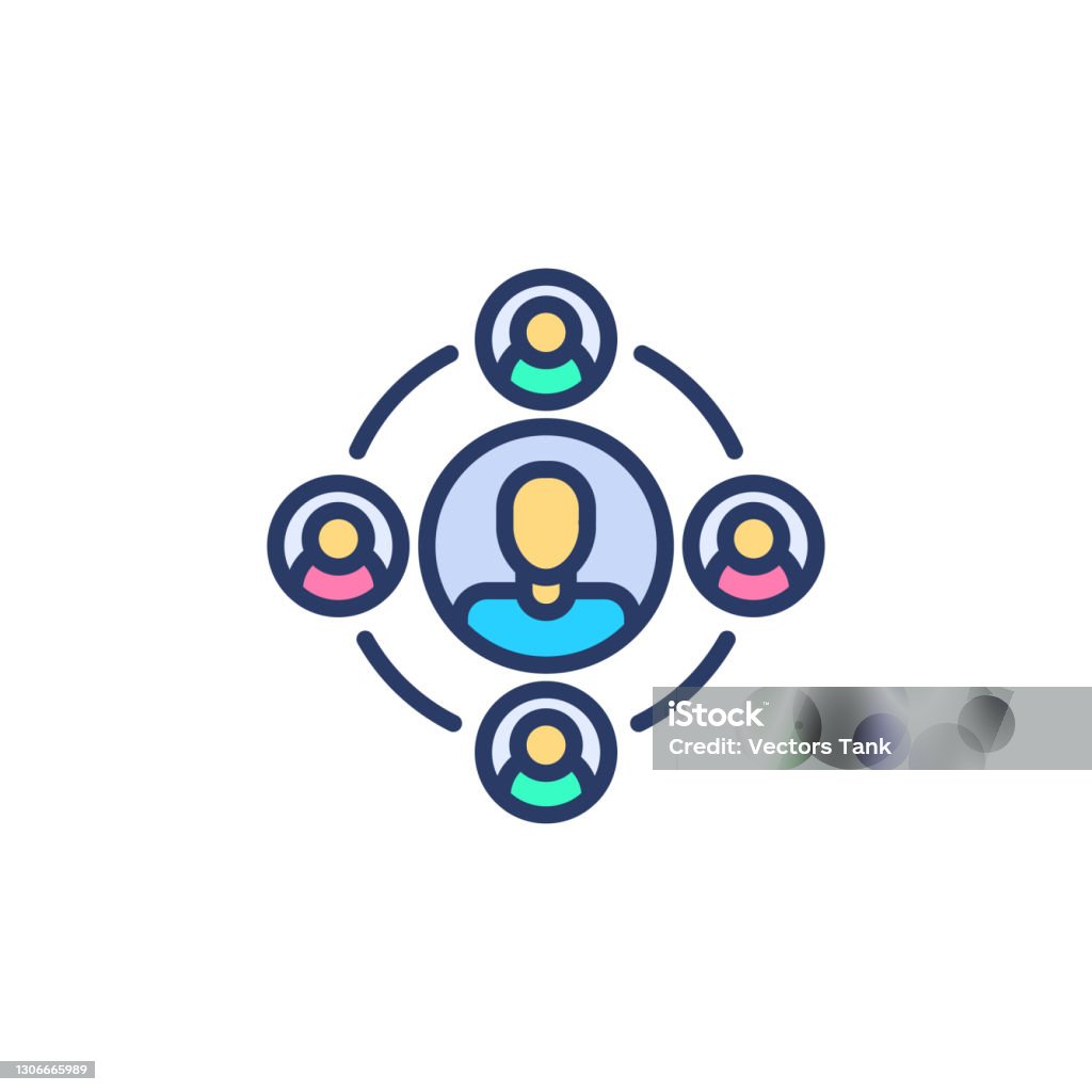 Networking Team Icon Team Network Stock Illustration - Download Image Now - Adult, Business ...