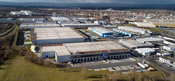 Large industrial and business park - aerial view
