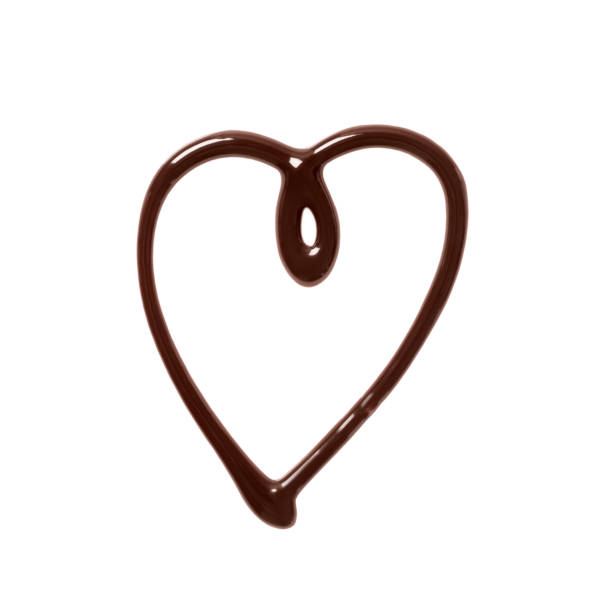 istock Heart made of dark chocolate on white background, top view 1306670115