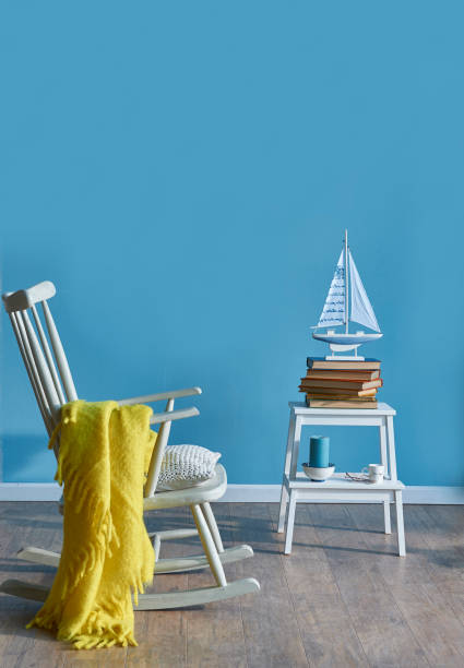 istock modern home interior living room with blue wall 1306671749