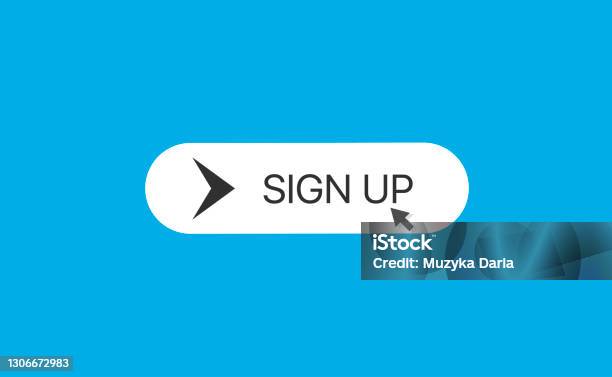 Sin Up Button Sign Up White Button Vector Illustration For Web Stock Illustration ...