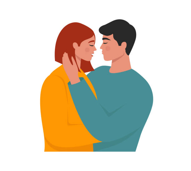 Ilustración de Joven Pareja Enamorada Hombre Abrazando Y Besando A Una Hermosa Mujer Concepto De Relación Romántica Personajes Masculinos Y Femeninos Celebrando El Día De San Valentín y más Vectores Libres de Ilustración de Joven Pareja Enamorada Hombre Abrazando Y Besando A Una Hermosa Mujer Concepto De Relación Romántica Personajes Masculinos Y Femeninos Celebrando El Día De San Valentín y más Vectores Libres de