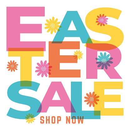 Easter Sale design for advertising, banners, leaflets and flyers. Stock illustration