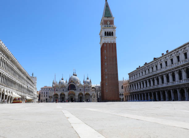 istock deserted Square of Saint Mark  in Venice during the lockdown cau 1306675673