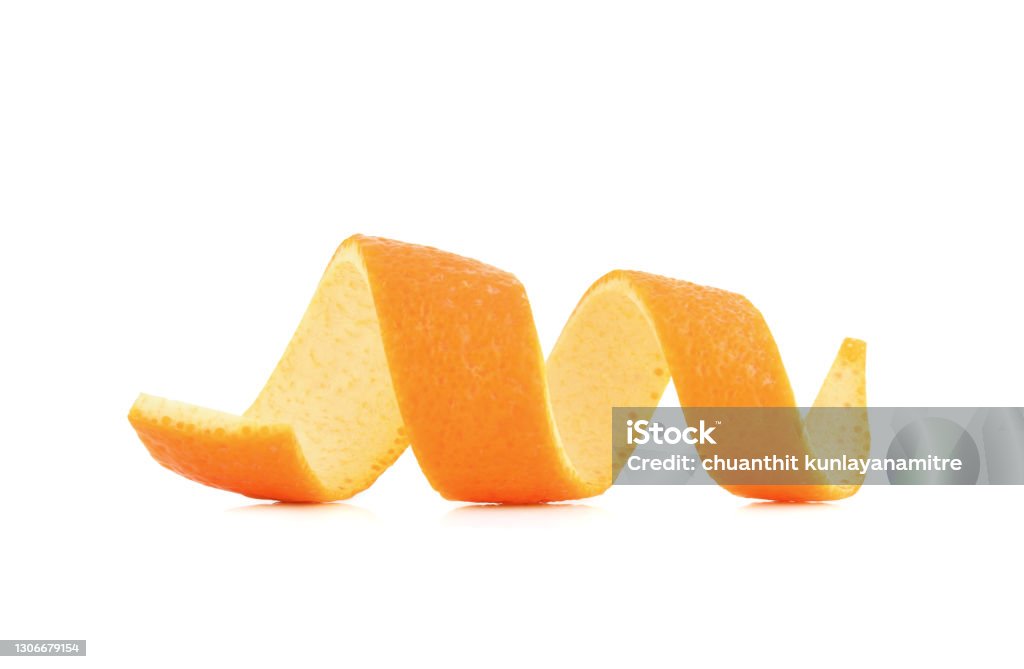 Fresh orange twist on white Fresh orange twist on white background Orange - Fruit Stock Photo