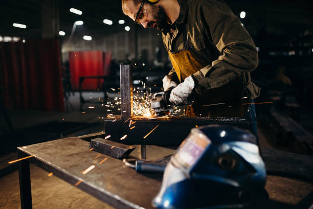 istock Welder working in a factory 1306680972