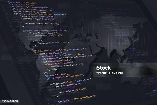 Javascript Coding Latar Belakang Media Campuran Ilustrasi Stok - Unduh ...