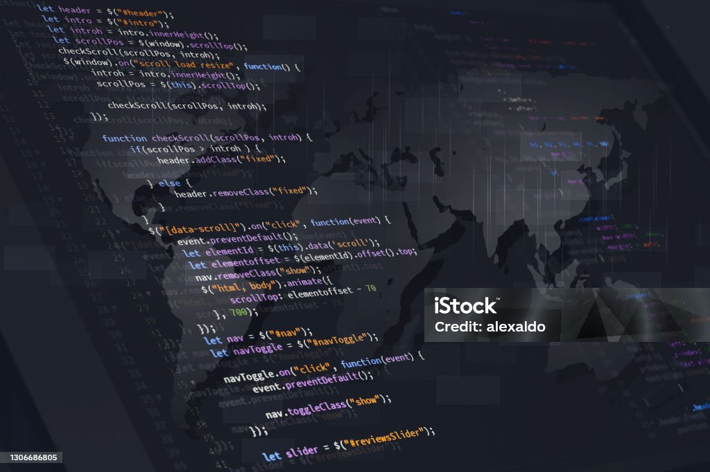 Javascript Coding Mixed Media Background Stock Illustration - Download ...