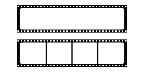 istock Various isolated wide and tall blank gray and black film strip backgrounds over white 1306687156