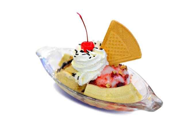 istock Delicious ice cream menu Banana Split 1306690001