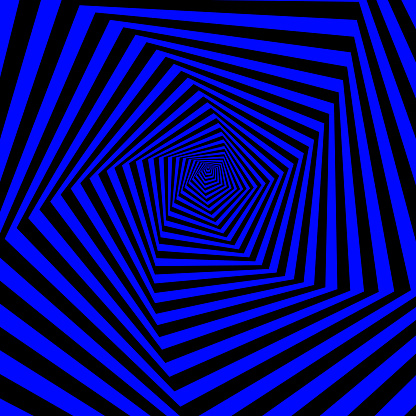 Polygon tunnel spinning. 3D Vector