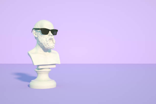 Bust Sculpture with Sunglasses 3d rendering of Bust Sculpture with Sunglasses sculpture stock pictures, royalty-free photos & images