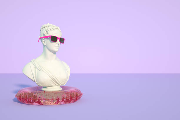 istock Bust Sculpture with Sunglasses, Summer Holiday Background 1306691866