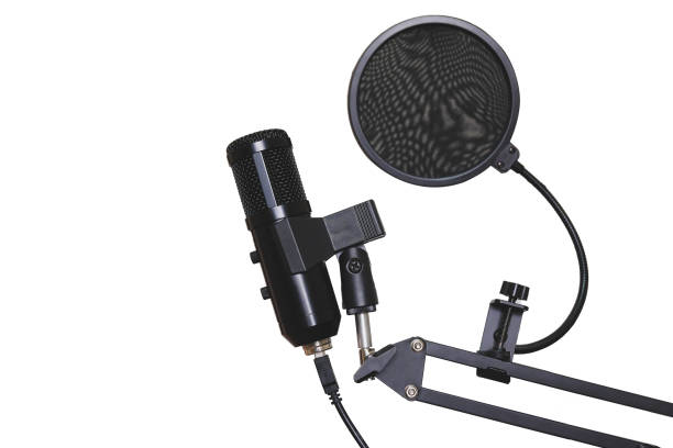 istock Microphone Studio For Music Record and speaker for broadcast. 1306692615