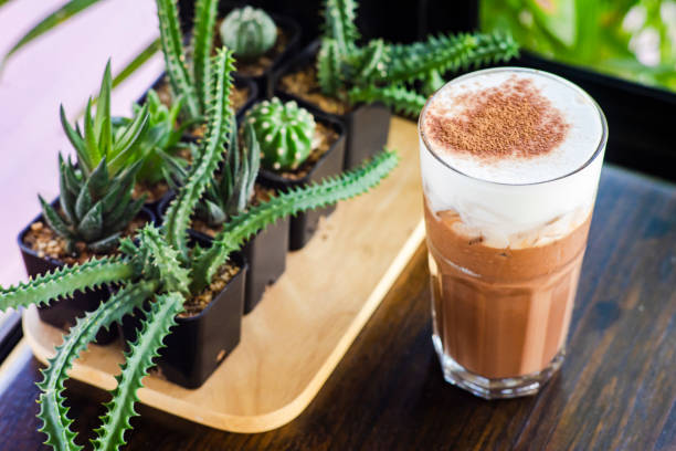 istock Ice coffee on a wood table 1306694605