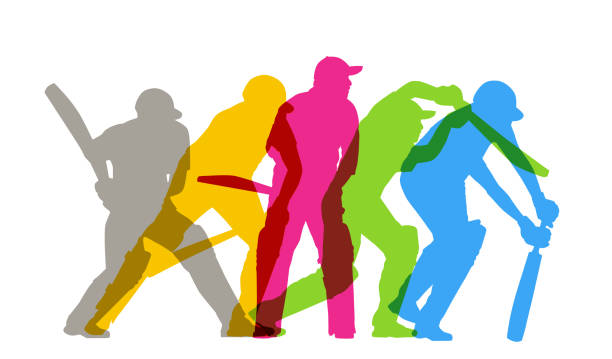 illustrations, cliparts, dessins animés et icônes de joueurs de cricket - sport of cricket cricket player cricket field bowler