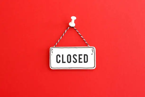 Photo of Handmade Closed sign on pin