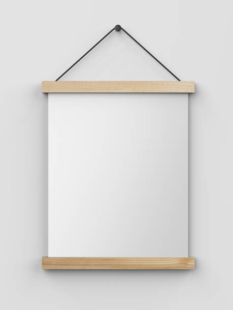 Blank Reusable Magnetic Wooden Hanging Frame Mock Up For Poster Banner, 3d render illustration. Blank Reusable Magnetic Wooden Hanging Frame Mock Up For Poster Banner, 3d render illustration. magnet photos stock pictures, royalty-free photos & images
