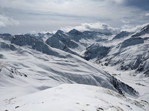 Ski tour in davos above sertig