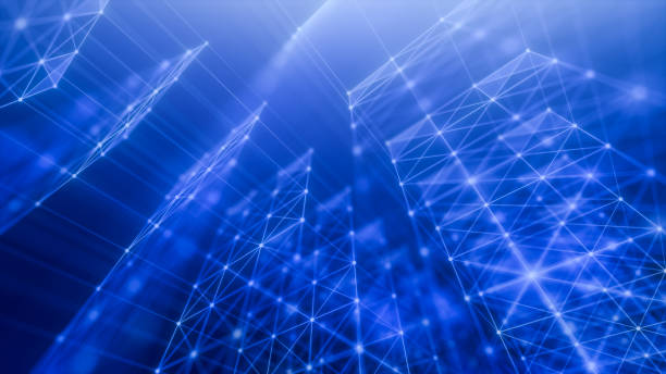 istock Blue color technology Abstract background, Cyber Background grid pattern , IT Digital futuristic Design for Business science and Technology 1306703039