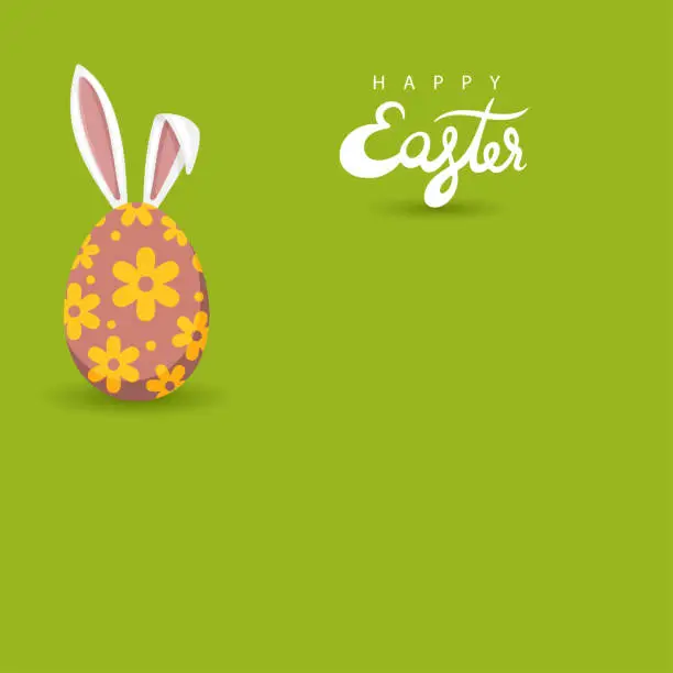 Vector illustration of Easter egg with bunny ears.