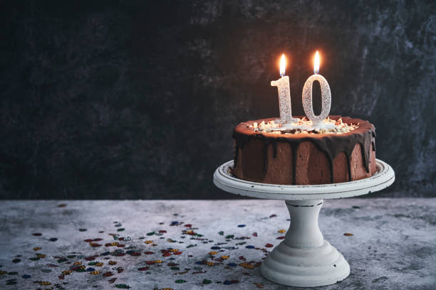 istock 10th Birthday Cake with Chocolate 1306703826