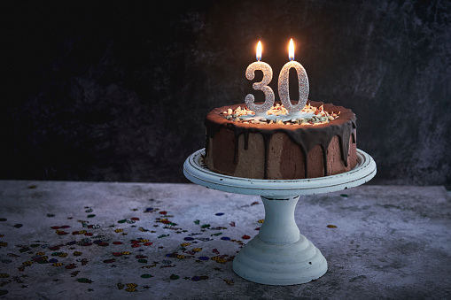 istock 30th Birthday Cake with Chocolate 1306704009