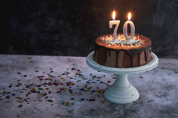 istock 70th Birthday Cake with Chocolate 1306704080