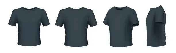 Vector illustration of Black Men's T-shirt