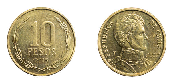 istock Chile ten pesos coin on a white isolated background 1306711068