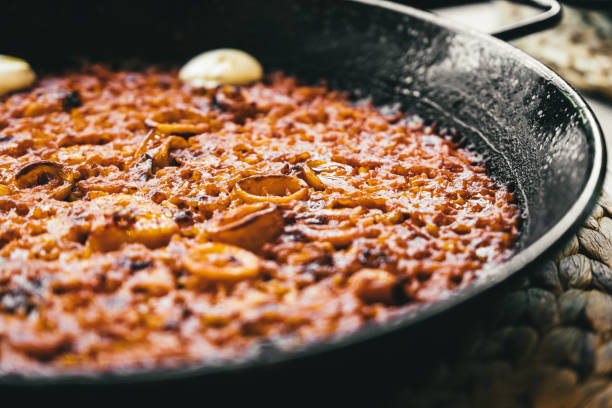 Paella (rice) in spanish restaurant