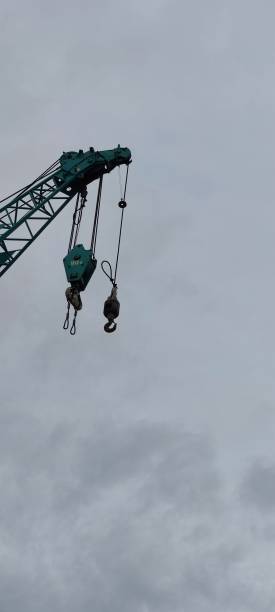 istock Big boom and small boom crane. 1306716818