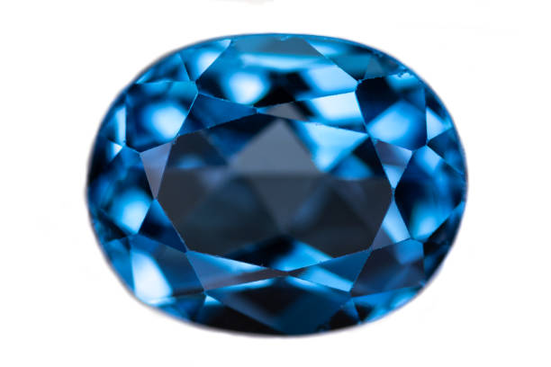 istock Blue Topaz gemstone, top view. Oval cut, 4.05 carats 1306721938