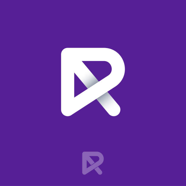 R monogram. Letter R. White letter R consist of interwoven lines Icon for digital space, UI icon, internet, online communication. letter r stock illustrations