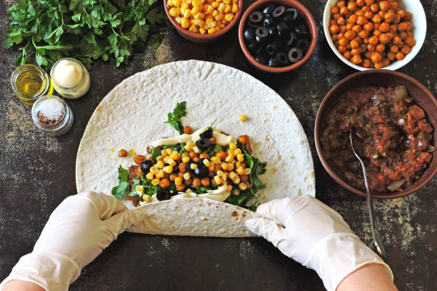 istock Cooking vegan burrito. 1306729266