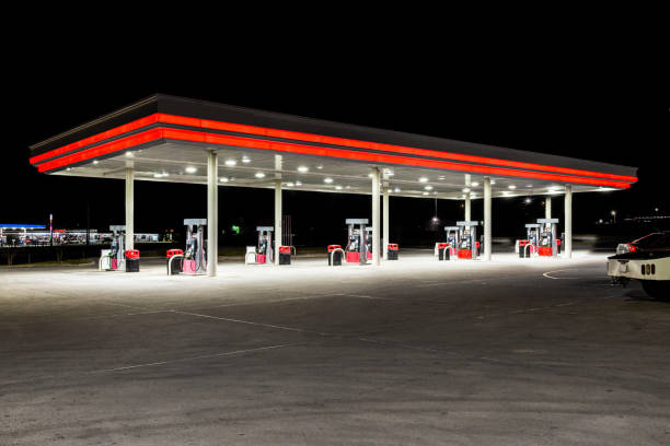istock Generic Unbranded Gas Station With Copy Space Top and Bottom 1306729966
