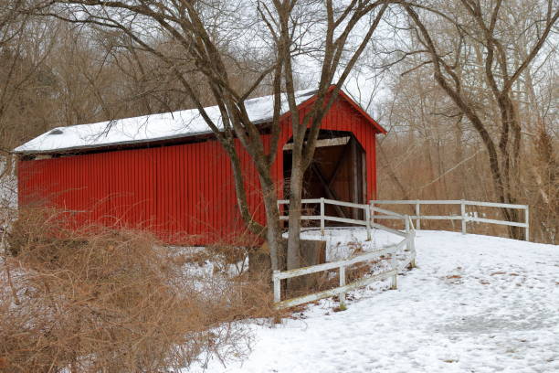 istock A Covered Bridge on a Snowy, Winter Day 1306736298