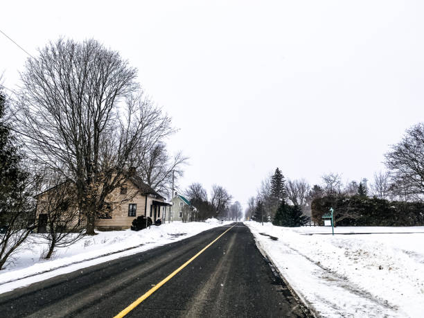 The road in winter. stock photo