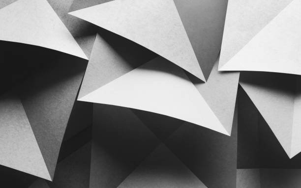 istock Geometric shapes made gray paper. Abstract background 1306739137