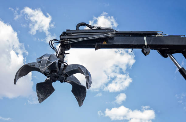 istock Crane Arm With Open Claw. Industrial grabber. 1306745869