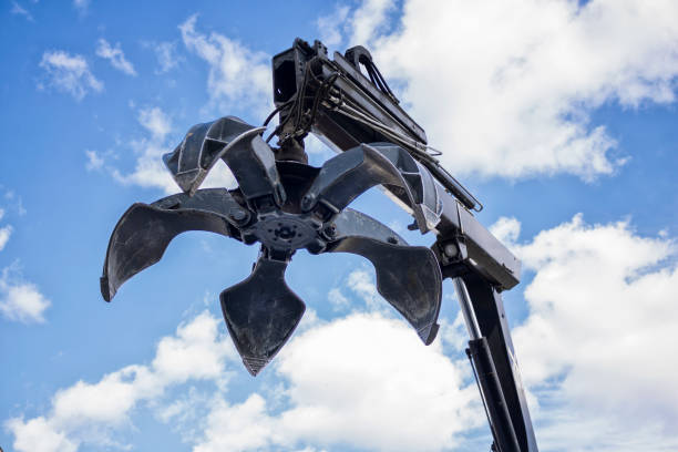 istock Crane Arm With Open Claw. Industrial grabber. 1306745887