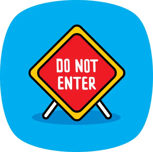 Vector illustration of Do Not Enter Sign Doodle