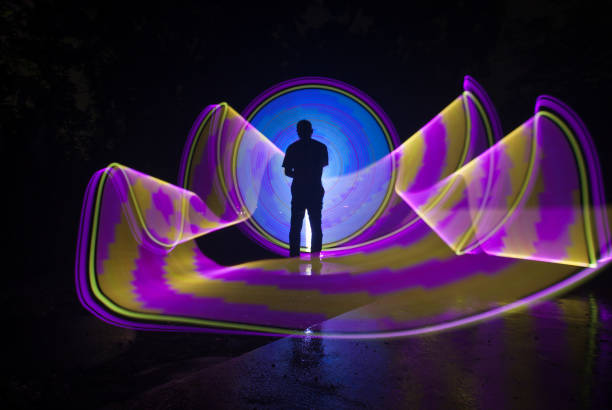 istock People with beautiful light painting artwork 1306750676