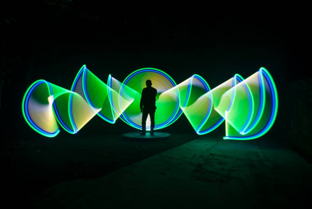 istock People with beautiful light painting artwork 1306750698