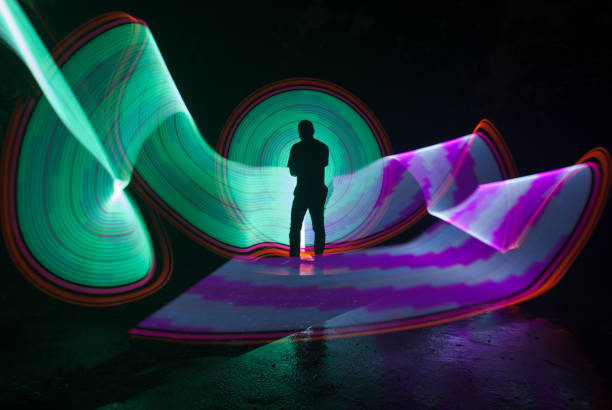 istock People with beautiful light painting artwork 1306750880